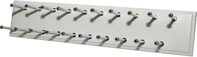 Easy Track Ra1200 Sliding Tie Rack, 20 Hook, White