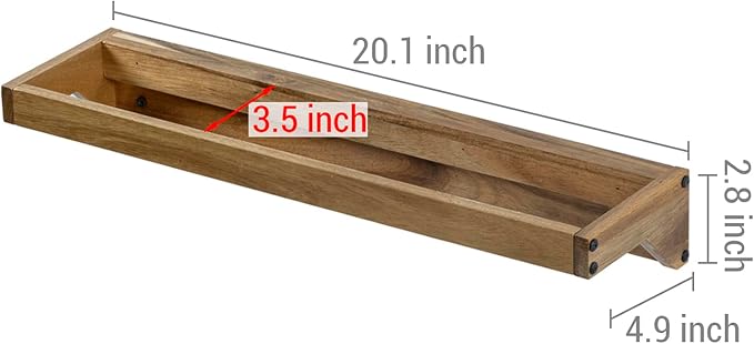 MyGift Set of 4 Premium Acacia Wood Wall Hanging Shoe Rack, Wall Mounted Space Saving Footwear Storage System for Closet, Mudroom, Entryway, Holds 8 Pairs