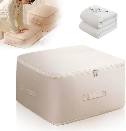 Generic Storage Organizer, 2024 New Ultra Space Saving Self Compression Organizer, Dustproof and Moisture-proof Compression Storage Bag for Comforters, Clothes, Blankets (White, X-Large)