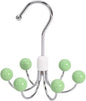 6-Wooden Balls Space Saving Hangers, Multipurpose 360° Swivel Hanger for Closet, Rotatable Wardrobe Hooks, Hanging Holder Organizer for Purse, Belt, Scarf, Bra, Hat and Tie Storage (Green)