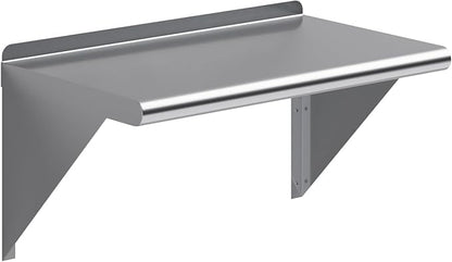 AmGood 14 in. x 24 in. Stainless Steel Wall Shelf | NSF | Metal Shelving | Garage, Laundry, Storage, Utility Room | Restaurant, Commercial Kitchen