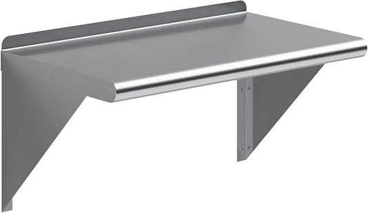 AmGood 14 in. x 24 in. Stainless Steel Wall Shelf | NSF | Metal Shelving | Garage, Laundry, Storage, Utility Room | Restaurant, Commercial Kitchen