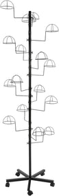 Freestanding Hat Rack - Hat Display Rack - Modern Large Freestanding Hat Rack Stand - Hat Display Stand for Cloakrooms, Entrances, Bedrooms, Clothing Stores, Trade Exhibitions (Black)