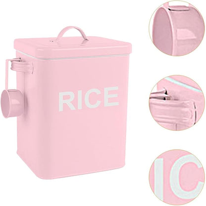 MagiDeal Flour Canister, Sealed Food Storage Bin, Countertop Organizer Jar for Grain, Beans, Kitchen Rice, Pink M