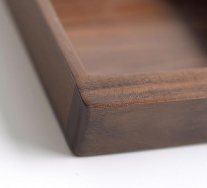 Walnut Flatware Storage Box 9.44X6.61X0.98 Inch Solid Wood Cutlery Drawer Organizer Tray for Kitchen Utensil and Desktop Storage
