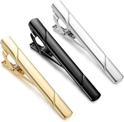Mens Classic Tie Clips Long Styles Tie Pins Minimalist Necktie Tie Bar Clasp Clip Clamp Pins Gift For Men Business Party Wedding Best Gift and Daily Life(Gold)