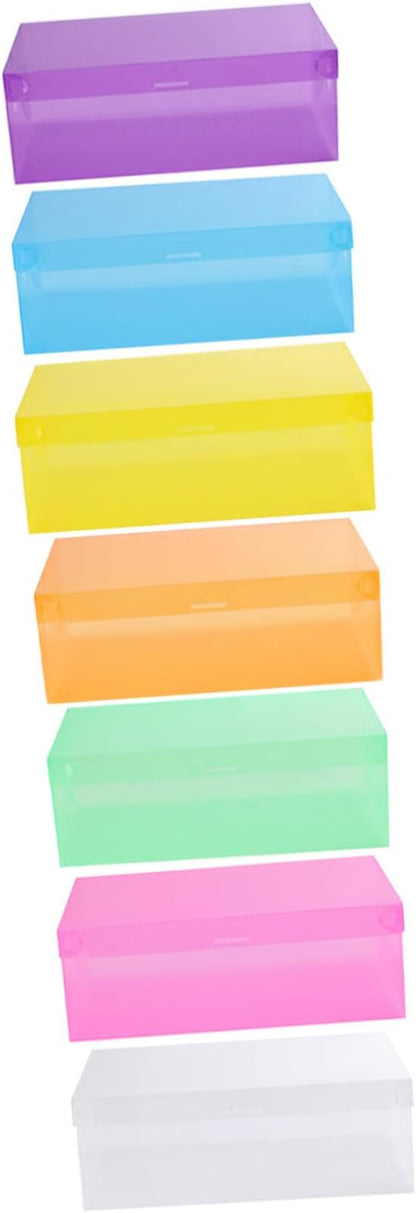 7pcs Shoe Storage Boxes, Stackable Foldable Pp Plastic Organizers with Lids, Colorful 27.5×18×9.5cm Containers for Home Closet and ’ Shoe Storage