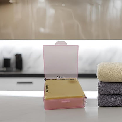 Bathroom Soap Dishes for Dr. Squatch Soap, Square Travel Soap Container with Lid, Portable Bar Soap Holder for Shower Soap Dish Box for Traveling Camping Outdoor Elimeta (2pack Pink)