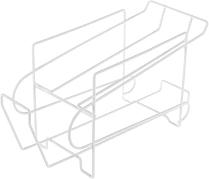PRETYZOOM 1pc Automatic Beer Storage Rack for Refrigerator Creative Iron Can Organizer Automatic Coverage White for Kitchen Bar Office and Living Room