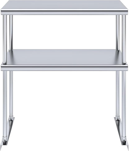 NSF Certified 18 Gauge Heavy Duty Stainless Steel Double overshelf with Brackets for Kitchens, Utility Rooms, Storage, Offices & Home