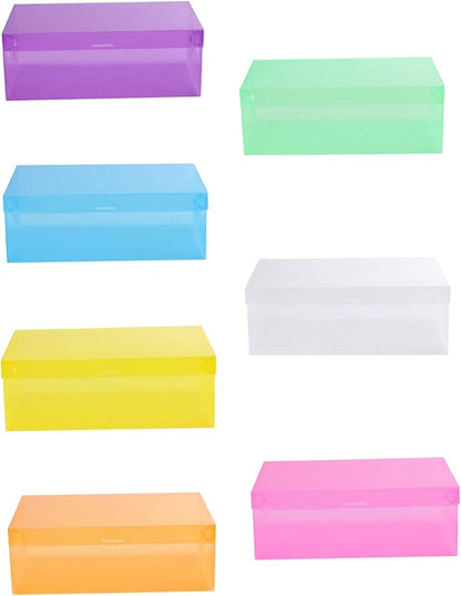 Homoyoyo 7pcs Stackable Transparent Shoe Storage Boxes Foldable Multi-color Design Pp Material for Organized Shoe Storage Home Closet Dorm