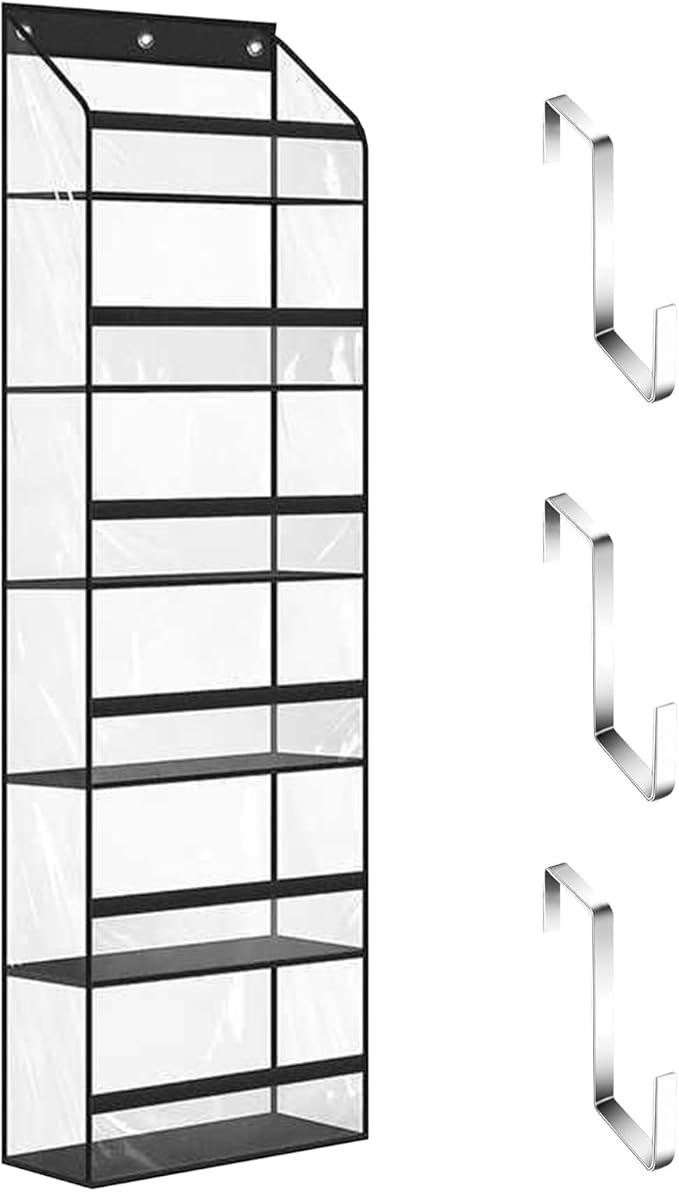 ordinarYone Multiple Layer Clear Over The Door Storage Organizers With 6 Compartments For Efficient Home Organization Saving Space