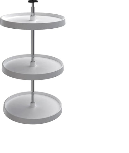 20" White Value Line Polymer Full-Circle 3-Shelf Lazy Susan for 33" to 36" H Corner Wall Cabinets