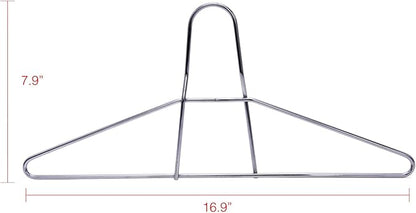 Quality Hangers Metal Hangers – Heavy Duty Hangers – Anti Theft Wire Hangers Suitable for Suits Coat Jacket – Hangers for Shuls Gyms Retail Stores Hotels – Can Carry Up to 200LBs (Chrome, 60 Pack)