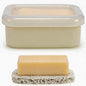 Compact Leakproof Travel Soap Case with Drainage Layer, Silicone Soap Holder Travel Soap Dish, Bar Soap Container for Traveling, Camping, Gym, Bathroom (Beige)