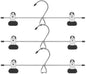 Whitmor Ebony Chrome Add-On Skirt/Slack Hanger, Set of 3