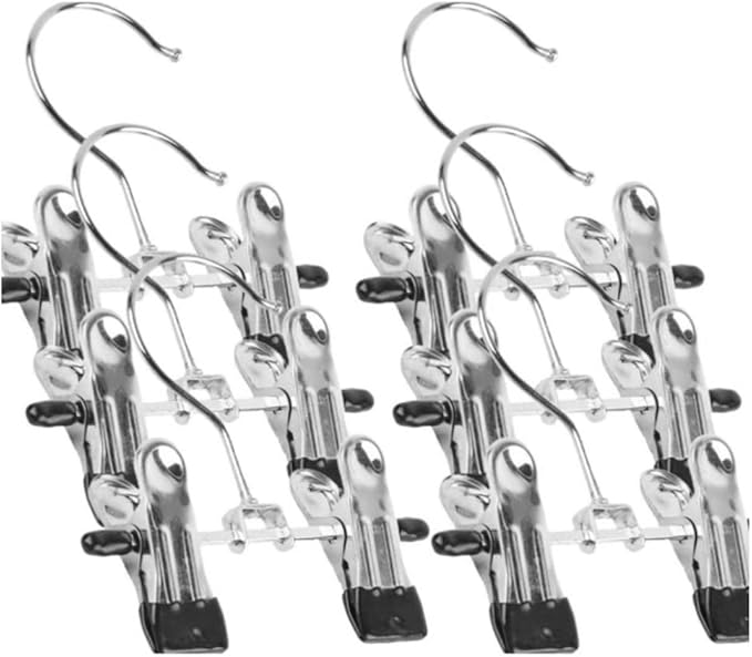 Boot Hangers, Double Adjustable Clips Multi-Functional Pants Hangers Travel Portable Hanging Clips Boot Organizer Boot Holder for Laundry Home Set of 6