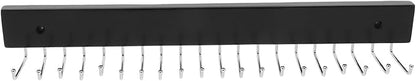 Amosfun Wall Mounted Belt and Tie Rack 14.37 Inch Organizer with Hooks for Scarves Accessories Space-Saving Multifunctional Belt and Tie Hanger for Closet Storage
