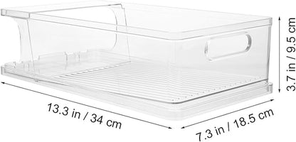 Zerodeko 2pcs Refrigerator Can Dispensers Automatic Rolling Beverage Organizers for Soda Beer and Drinks Transparent Storage Boxes for Fridge and Pantry Keeps Cans Fresh and Visible