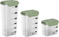 3-Piece Airtight Storage Set - 1200ml+2000ml+2800ml with Handheld Design, BPA-Free Food-Grade, Stackable Organizers for Flour, Grains, Oats, Pasta, Pet Food (Light Grass Green)