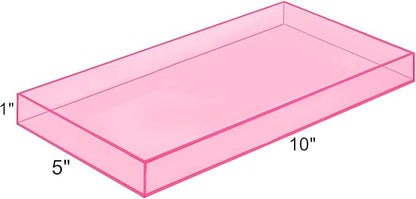 ROYALITA Acrylic Tray Bathroom Tray for Countertop, Guest Towel Holder Tray for Napkin Perfume Jewelry Makeup, Vanity Trays for Soap Dispenser, Aromatherapy, Cup & Candle, Pink