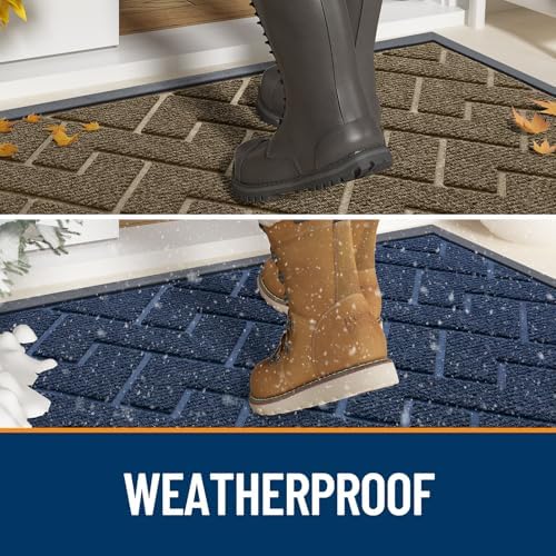 OLANLY Front Door Mat Outside 29.5x17, All-Season Absorbent Rubber Doormat - Image 3