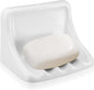 SiliFine 6.75 x 4.7 Inches Milky Vintage Ceramic Soap Dish Retro Ceramic Holder Porcelain Soap Tray for Home Bathtub Bathroom Shower Accessories Easy to Clean