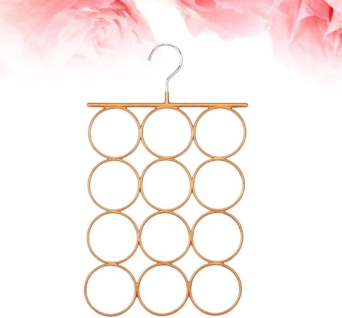 Unomor 1Pc Gold Scarf Tie Hanger Rack Slip Storage Organizer for Closet Space Saver for Ties and Scarves Multipurpose Clothes Hanger Wardrobe Display