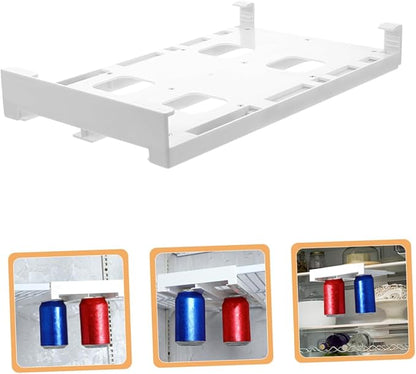 DOITOOL 2pcs Double Row Hanger Can Dispenser for Refrigerator Space-saving Drink Organizer for Diameter Cans Beverage Holder for Kitchen Cabinets and Shelves