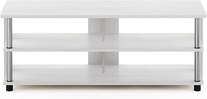 Furinno Turn-N-Tube Shoe Rack, 3-Tier Shoe Organizer, Compact Shoe Storage with Open Shelves and Stainless Steel Tubes, 15.5 x 41.1 x 15.8, for Closet Entryway, Office, Garage, White Oak