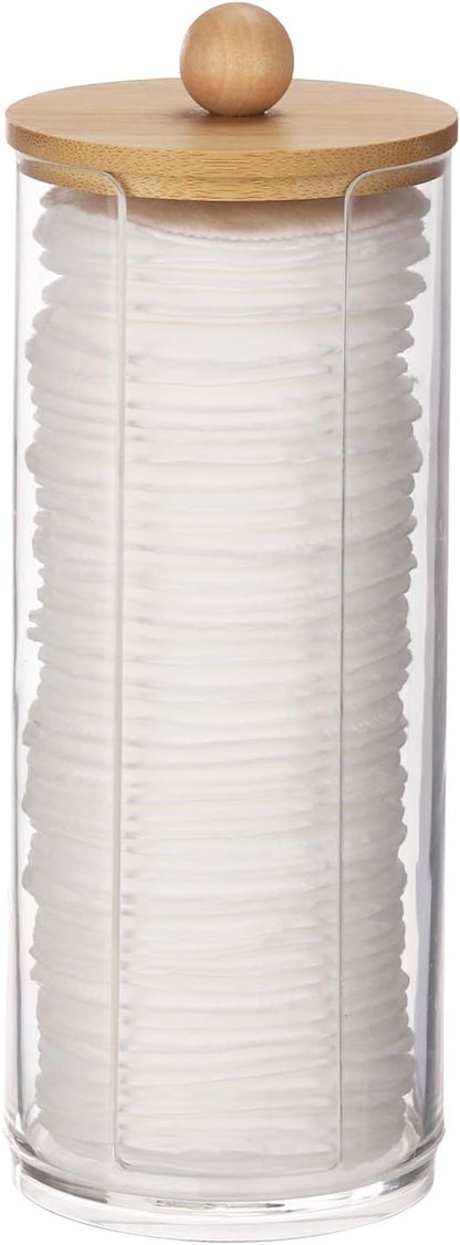 Tecbeauty Cotton Pads Holder Makeup Removers Bathroom Organizer Storage Cotton Rounds, Clear