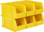 Hudson Exchange 11" x 5-1/2" x 5" (6 Pack) Plastic Stackable Storage Bin and Hanging Container, Yellow