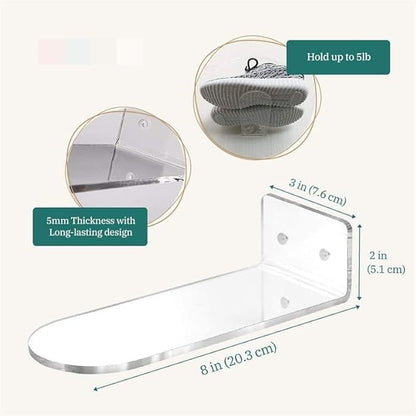 Acrylic Floating Shoe Rack (Set of 6) Wall Mount Display Shoe Rack Transparent Storage Rack for Home Use Sneaker Display Rack with Screws and Anchors