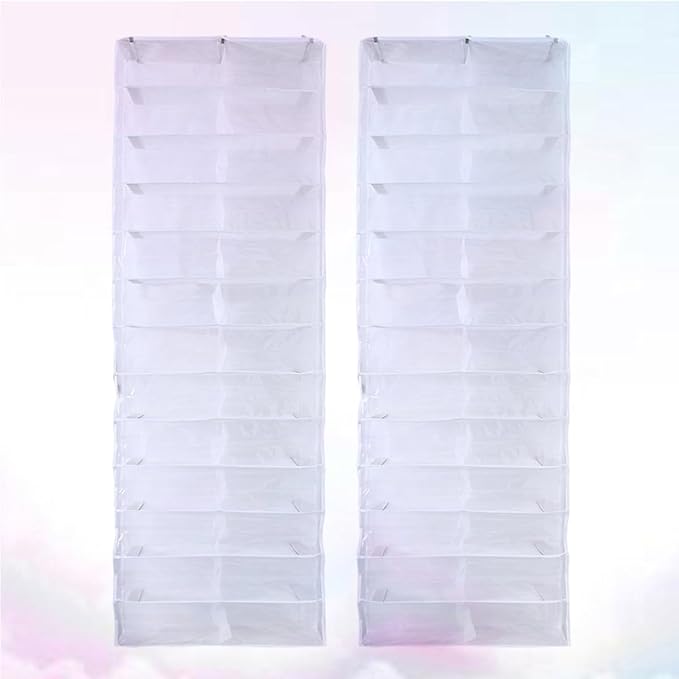 GALPADA 2pcs over The Door Shoe Organizer Closet Rack with 26 Pockets White Hanging Shoe Storage Space Saver for Bedroom and Entryway