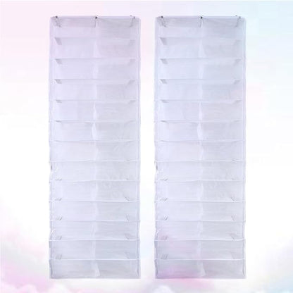 GALPADA 2pcs over The Door Shoe Organizer Closet Rack with 26 Pockets White Hanging Shoe Storage Space Saver for Bedroom and Entryway