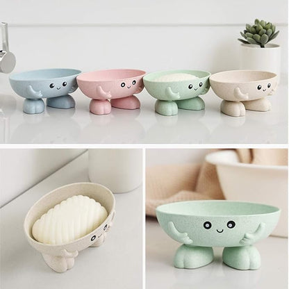 Soap Holder, Cute Soap Dish, Creative Lovely Bar Soap Tray Counter for Shower Bathroom Kitchen Countertop - Blue