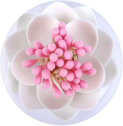 Bloss Lotus Cotton Swab Holder Q-tip Holders Cottons Bud Holder Stylish Birthday Gift Cotton Swab Box Beauty Toothpicks Holder Toothpick Case – White