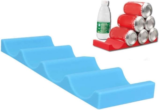 Novelty Silicone Fridge Storage Rack for Cans Bottles Stackable Organizer for Home Garage Pantry and BBQ Lightweight Easy to Clean Beverage Holder Mat