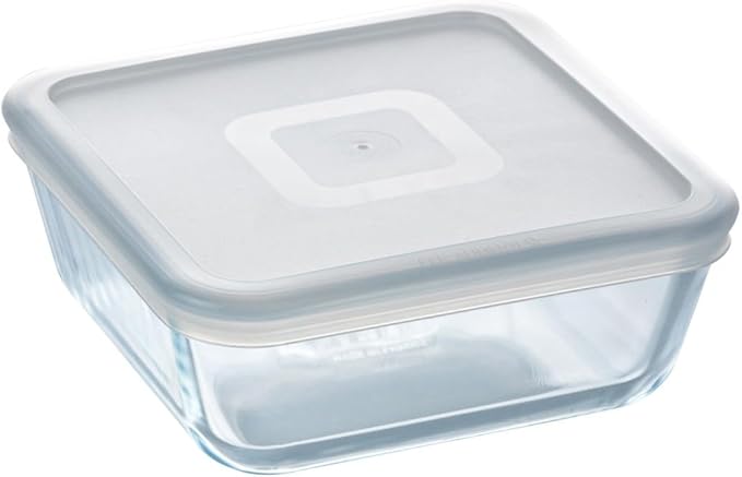 "Pyrex Cook&Freeze Recipient Care Glass Size with lid 20.5 x 20.5 x 7.5 cm - Without lid 20 x 20 x 7 cm