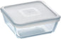 "Pyrex Cook&Freeze Recipient Care Glass Size with lid 20.5 x 20.5 x 7.5 cm - Without lid 20 x 20 x 7 cm