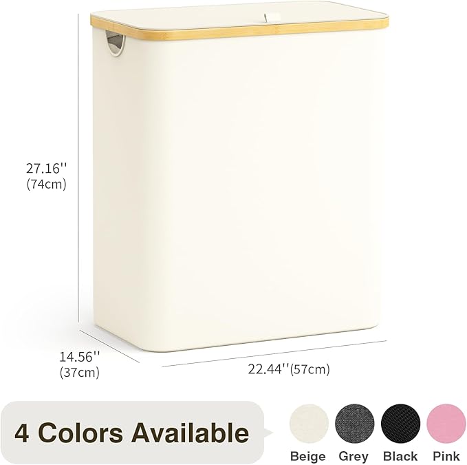 Hampers for Laundry Basket with Lid, 160L Extra Large Laundry Hamper 3 Section Dirty Clothes Hampers for Laundry Divided Laundry Basket Organizer for Bedroom,Laundry Room, Dirty Clothing Hamper, Beige