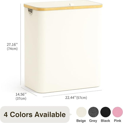 Hampers for Laundry Basket with Lid, 160L Extra Large Laundry Hamper 3 Section Dirty Clothes Hampers for Laundry Divided Laundry Basket Organizer for Bedroom,Laundry Room, Dirty Clothing Hamper, Beige