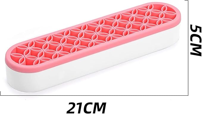 2 PCS Multi-Purpose Cosmetic Storage Box, Desktop Organizers Silicone Make Up Brush Storage Stand Desktop Storage Box for Brush,Pencil,Art Supplies, Painting Brush(Pink)