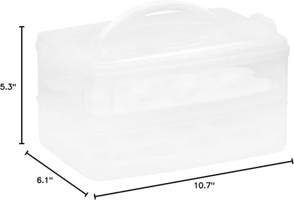 Snapware (2-Layer,24 Eggs Plastic Detachable Deviled Egg Carrier Storage Container With Lid and Handle,Freezer Dishwasher Microwave Safe,(Pack of 6)