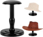 Cowboy Hat Stand Vintage Dome Dock Tabletop Hat Rack Holder Rustic Helmet Display Stand for Caps Wigs Helmet Cap Organizer Display Riser Decor for Home Desktop Shelf (Black)
