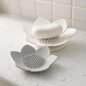 2 Pack Lotus Shower Steamer Trays, Silicone Soap Holder with Self Draining - Elegant White & Gray Lotus Flower Shape Soap Dish, Perfect for Bathroom Counter, Kitchen Sink, Shower Organizer