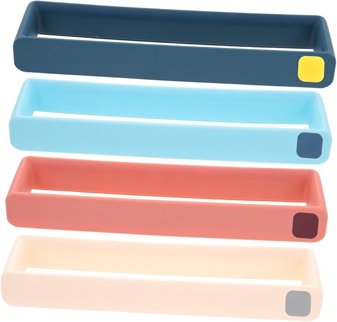 OSALADI Wall Mounted Shoe Rack Slipper Holder 4pcs Punch-free Slippers Hanging Organizer for Entryway and Bathroom, Space-saving Multi-color Shoe Shelf Set