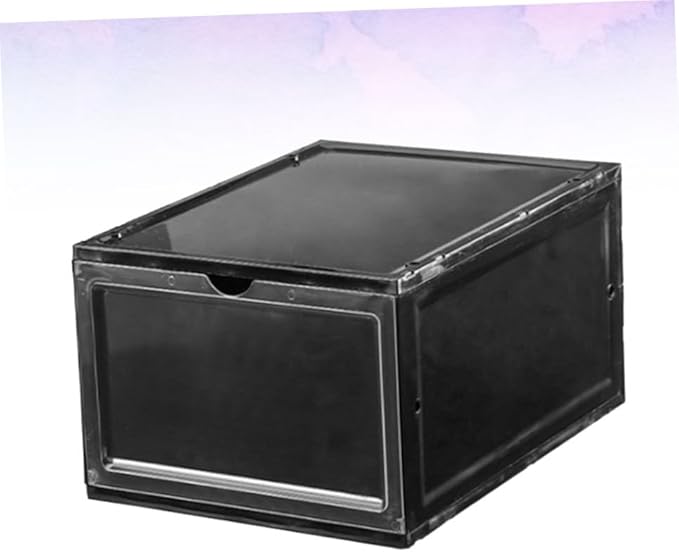 Alipis Thick Plastic Folding Clamshell Magnetic Basketball Shoe Box Sturdy Storage Box for Entryway