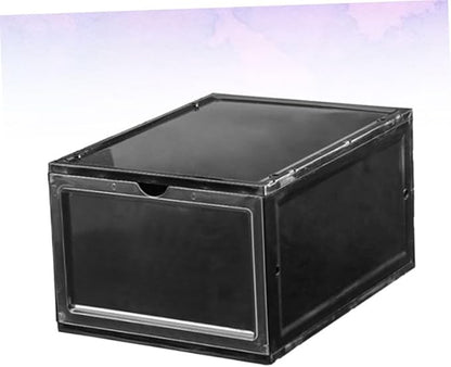 Alipis Thick Plastic Folding Clamshell Magnetic Basketball Shoe Box Sturdy Storage Box for Entryway