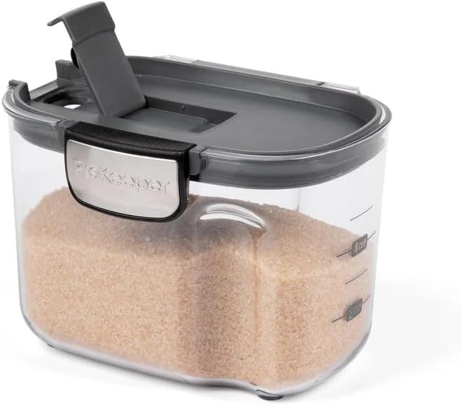 ProKeeper+ by Progressive International Clear Plastic Airtight Food Baker's Kitchen Storage Organization Container Canister Set with Magnetic Accessories (Specialty Sugar 1.5-Quart)